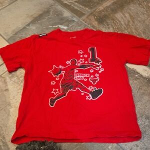 NBA Red Derrick Rose Graphic Short Sleeve Tee